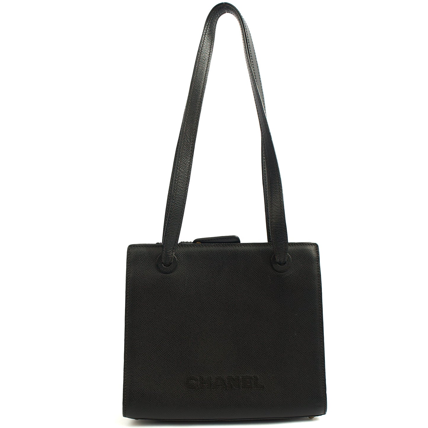 Chanel Tote Vintage Tote in Black, Caviar Leather — Alternate View 9