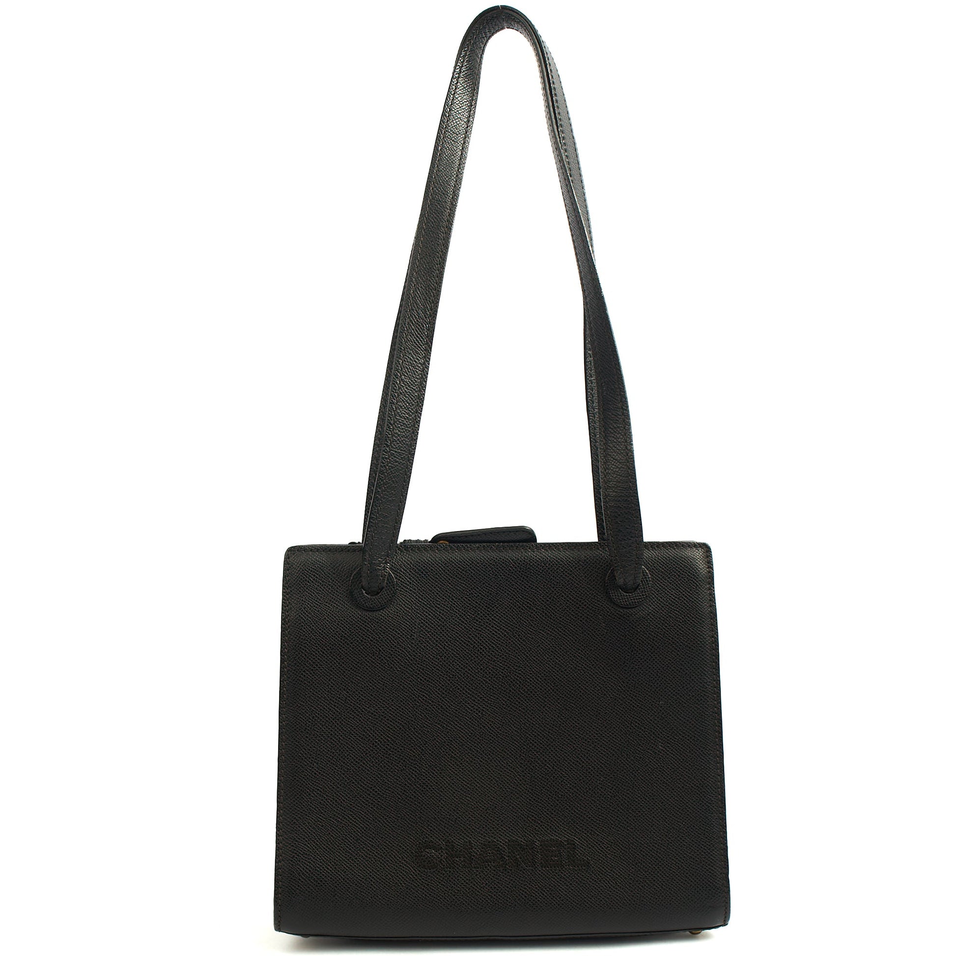 Chanel Tote Vintage Tote in Black, Caviar Leather — Alternate View 9
