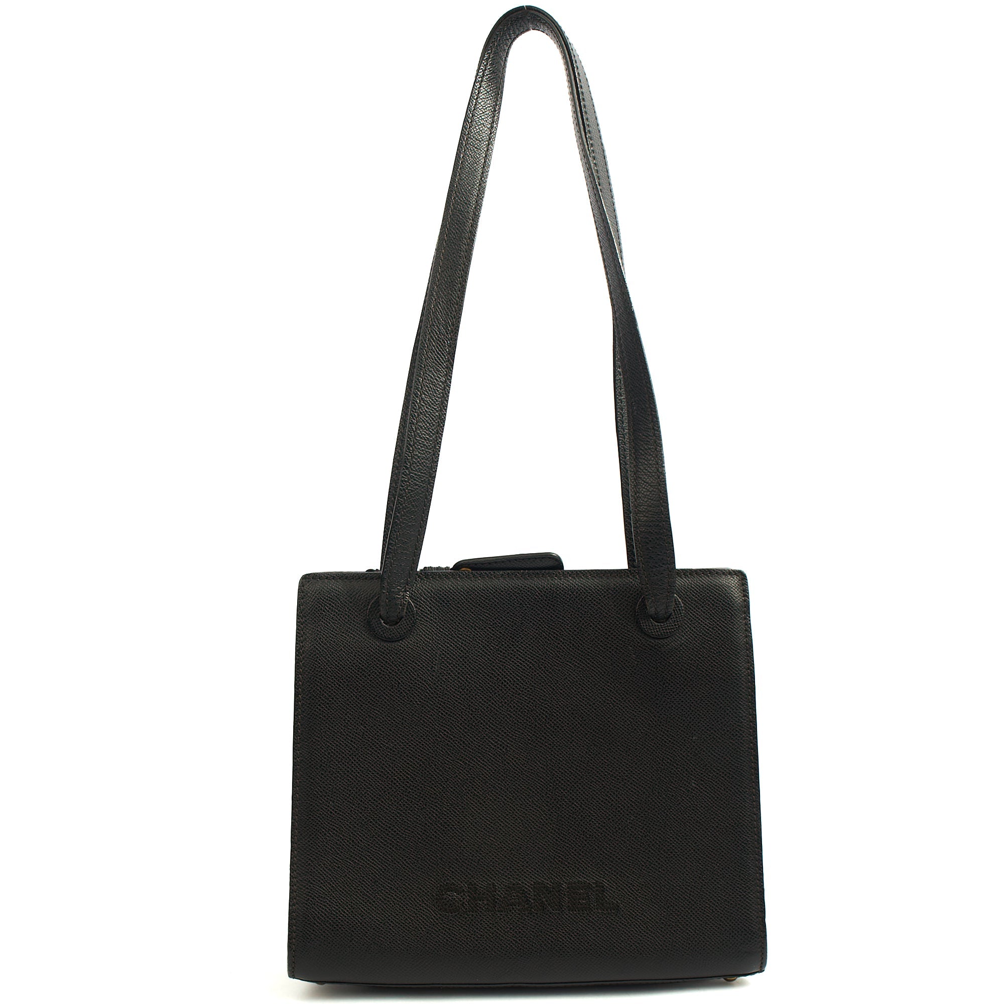 Chanel Tote Vintage Tote in Black, Caviar Leather — Alternate View 9