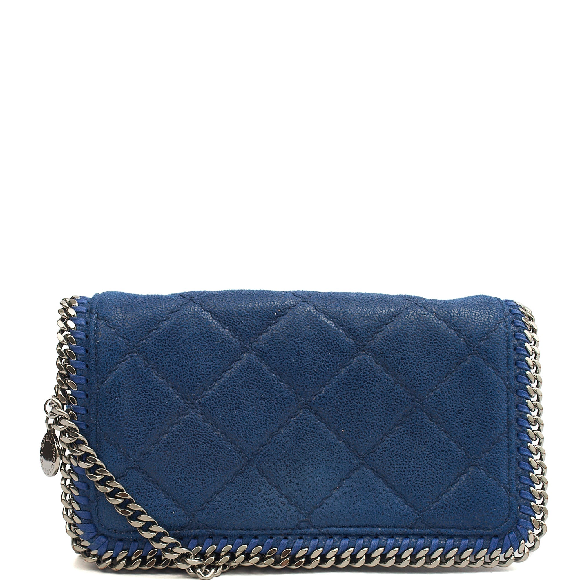 Stella McCartney Cross Body Falabella Fold-Over Clutch in Blue, Vegan Leather — Alternate View 7