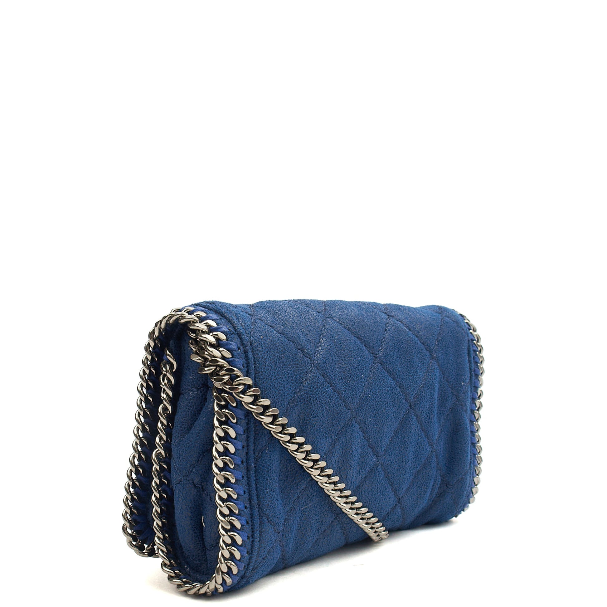 Stella McCartney Cross Body Falabella Fold-Over Clutch in Blue, Vegan Leather — Alternate View 14