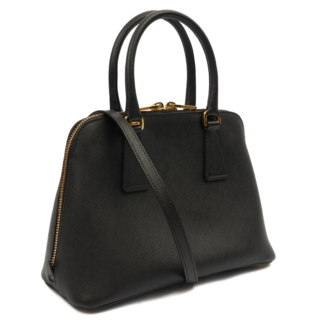 Prada Tote Promenade - Small in Black, Saffiano Leather — Back View