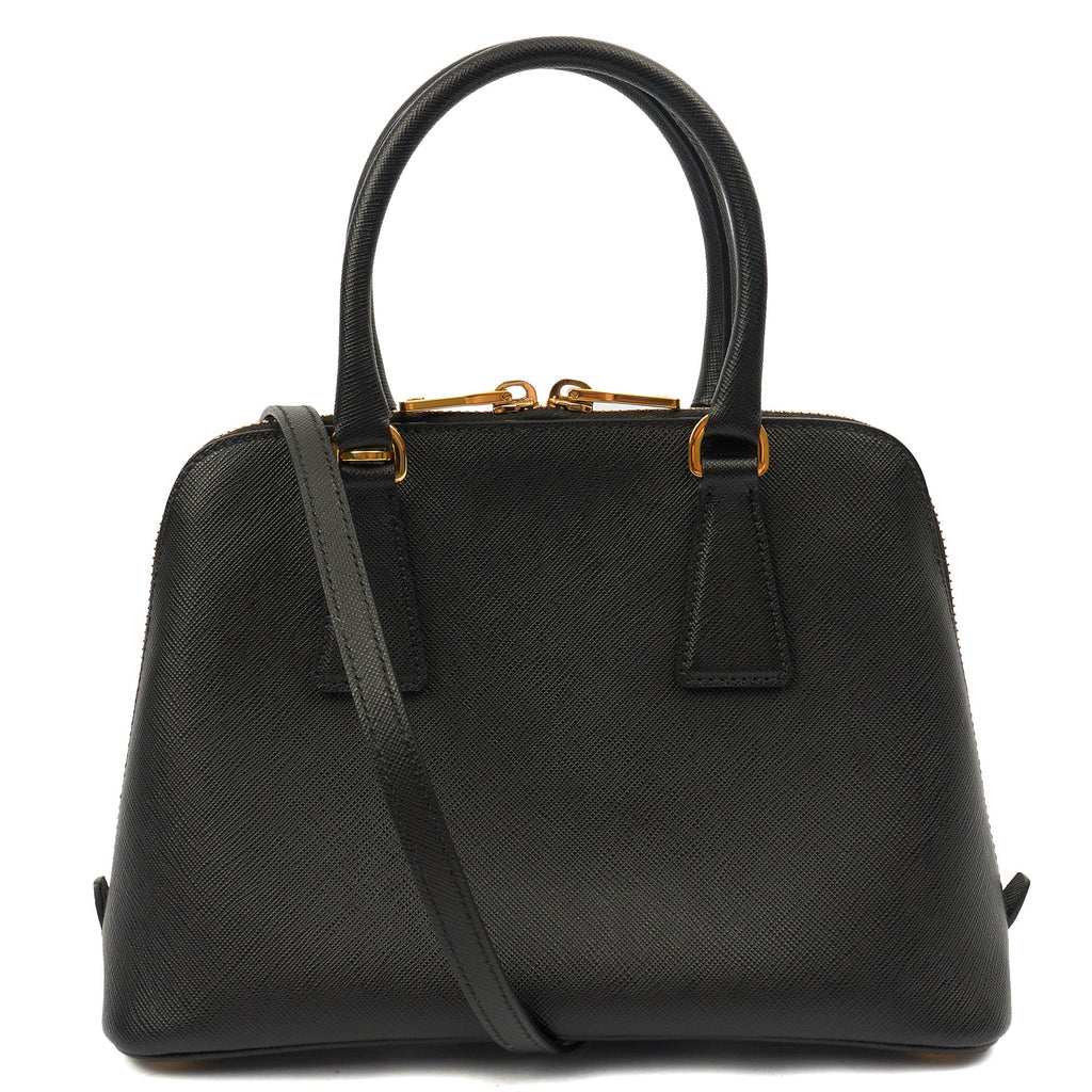 Prada Tote Promenade - Small in Black, Saffiano Leather — Top View