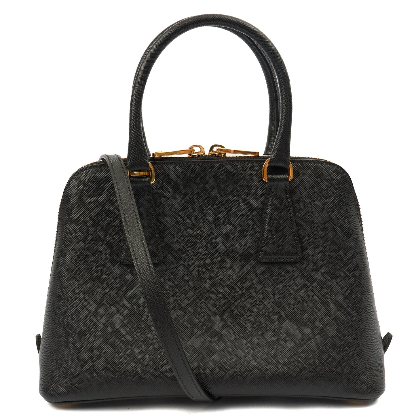 Prada Tote Promenade - Small in Black, Saffiano Leather — Top View