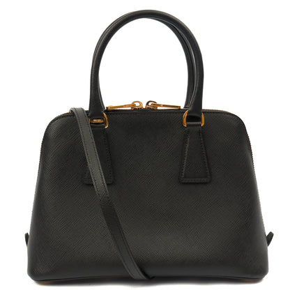 Prada Tote Promenade - Small in Black, Saffiano Leather — Top View