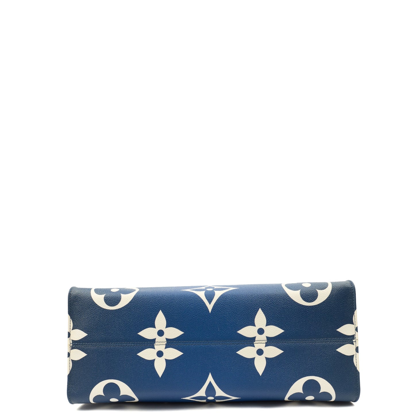 Louis Vuitton Tote On The Go GM in Blue, Leather — Detail View