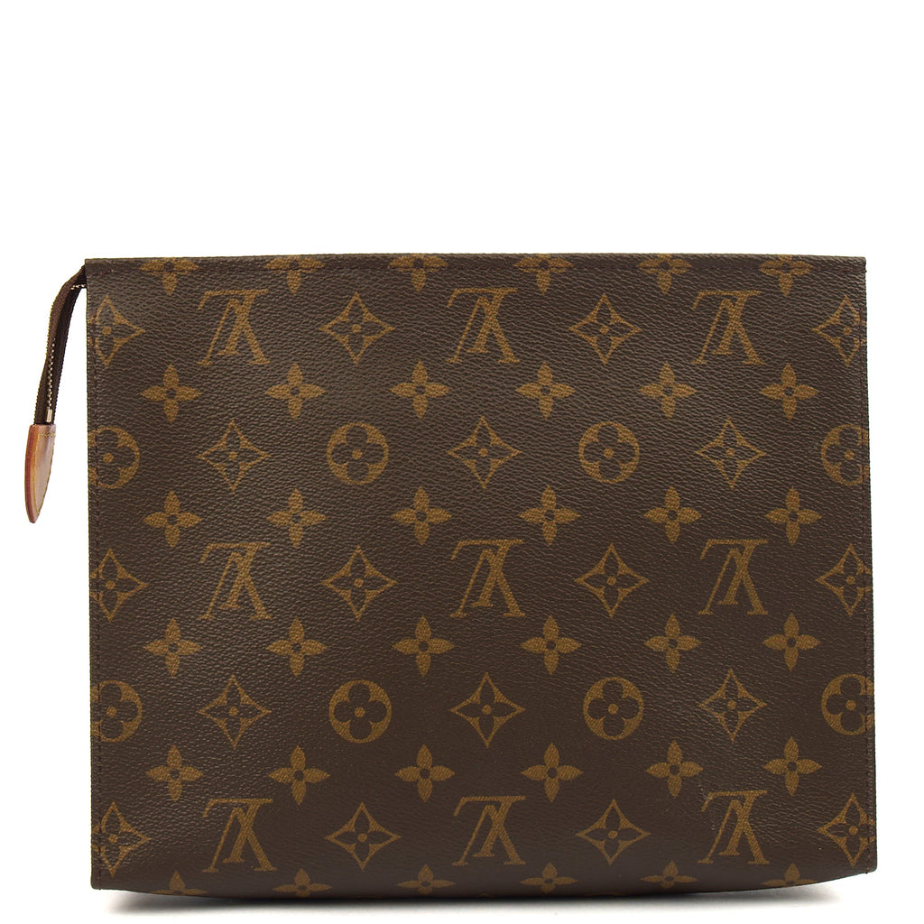 Louis Vuitton Clutch Toiletry Pouch 26  in Monogram, Canvas — Back View