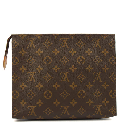 Louis Vuitton Clutch Toiletry Pouch 26  in Monogram, Canvas — Back View