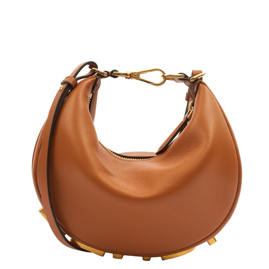 Fendi Cross Body Fendigraphy Small in Brown, Leather — Front View