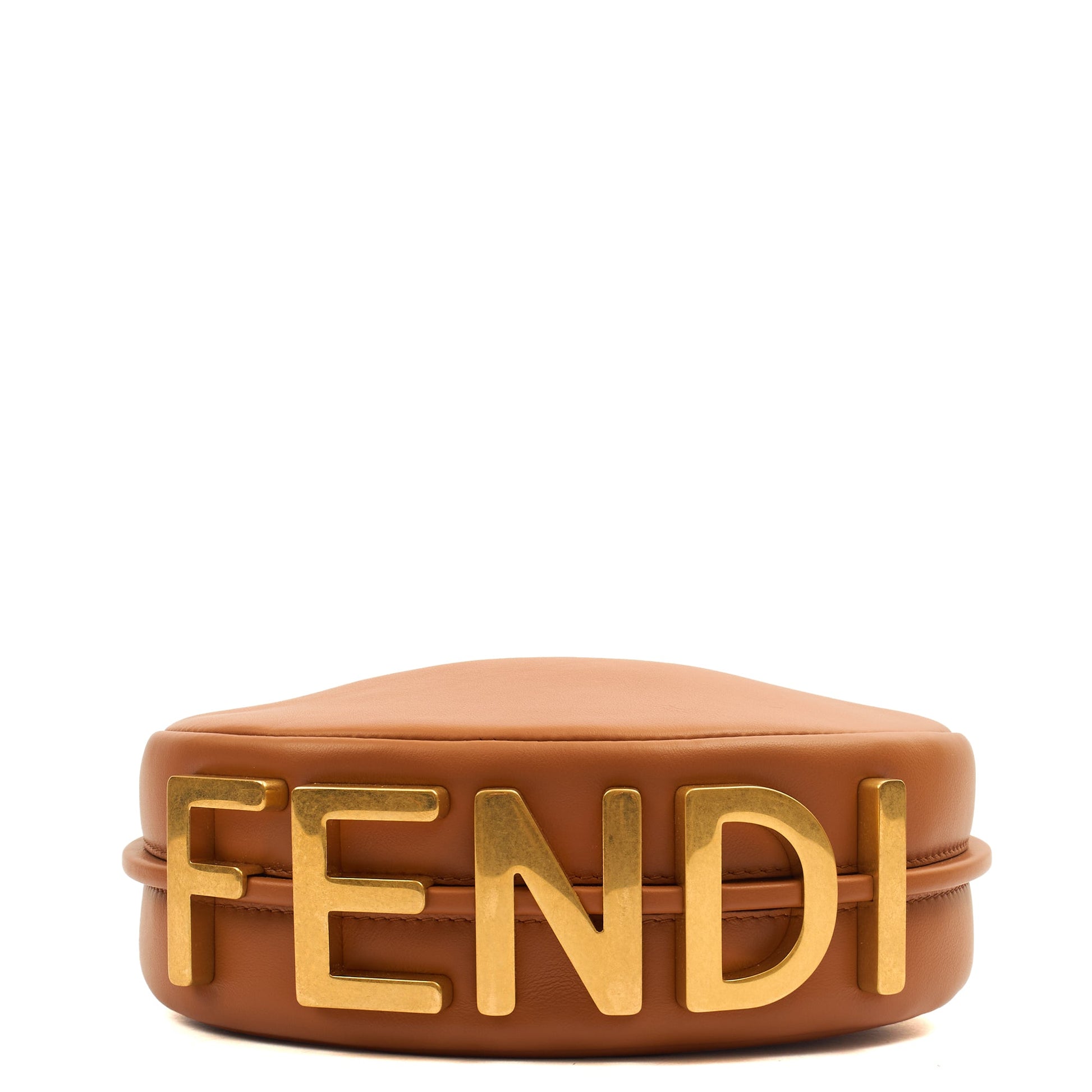 Fendi Cross Body Fendigraphy Small in Brown, Leather — Top View
