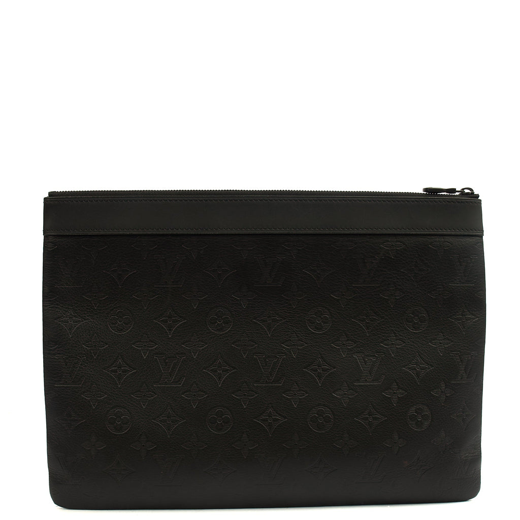 Louis Vuitton Clutch Pochette Discovery in Black, Leather — Top View