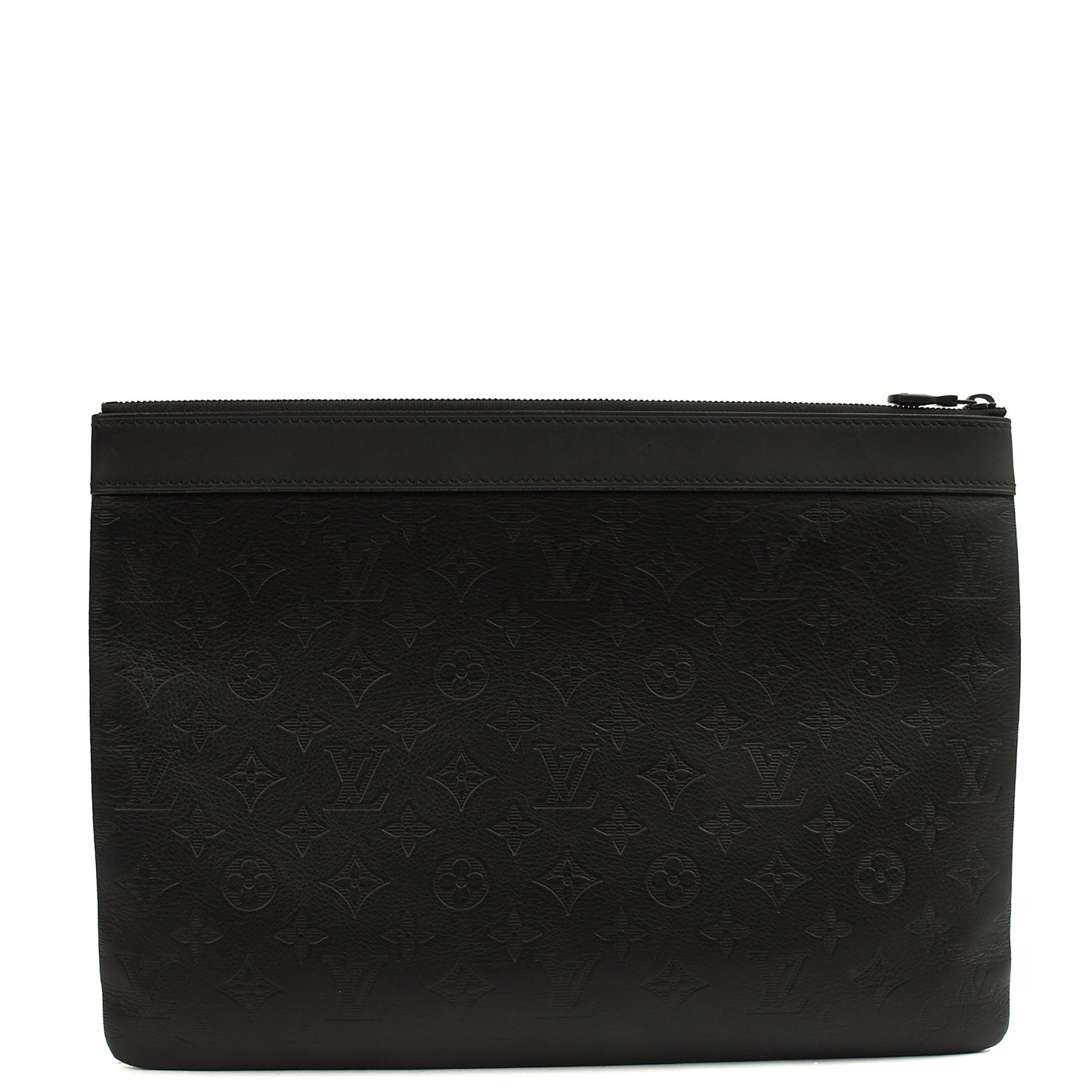 Louis Vuitton Clutch Pochette Discovery in Black, Leather — Top View