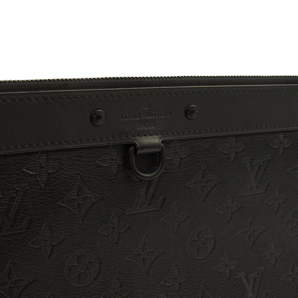 Louis Vuitton Clutch Pochette Discovery in Black, Leather — Side View