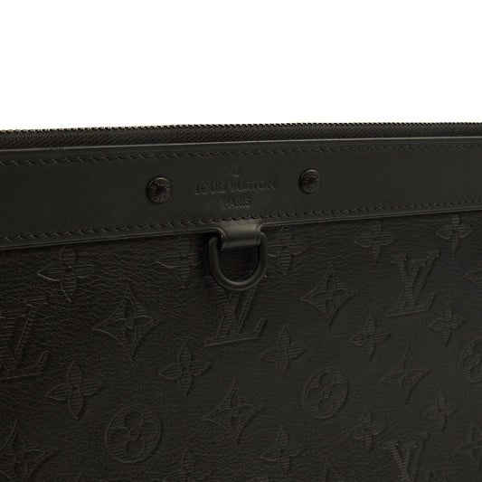 Louis Vuitton Clutch Pochette Discovery in Black, Leather — Side View