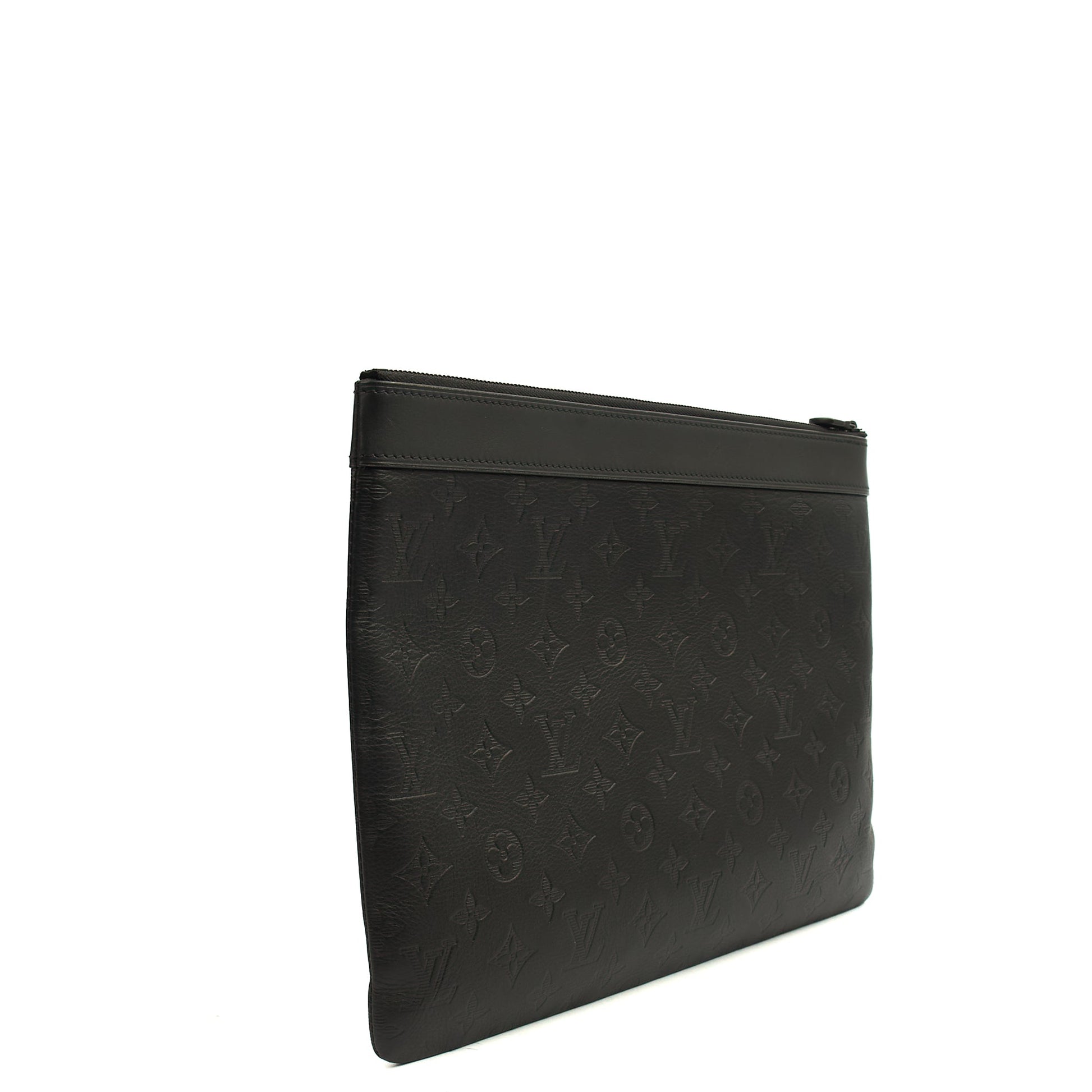 Louis Vuitton Clutch Pochette Discovery in Black, Leather — Back View