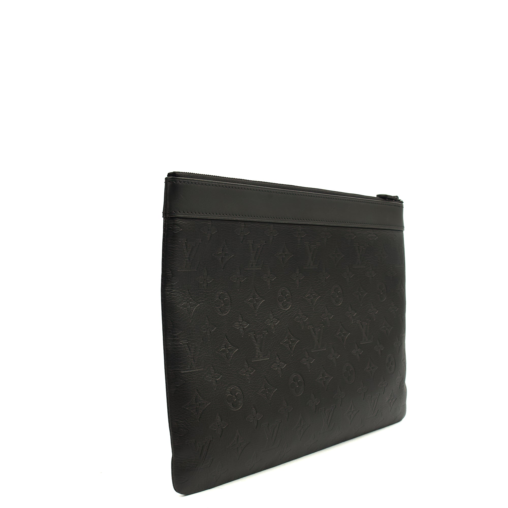 Louis Vuitton Clutch Pochette Discovery in Black, Leather — Back View