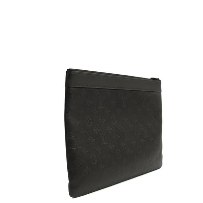 Louis Vuitton Clutch Pochette Discovery in Black, Leather — Back View