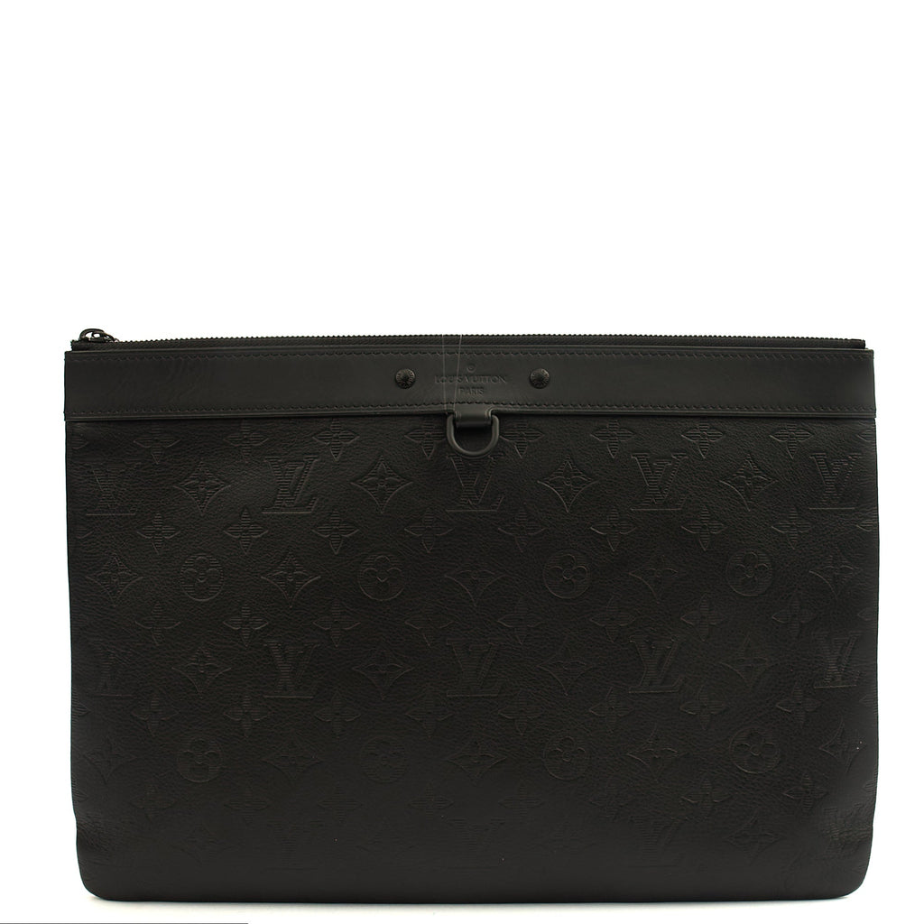 Louis Vuitton Clutch Pochette Discovery in Black, Leather — Front View