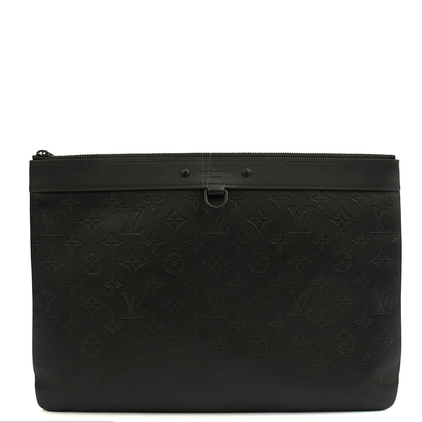 Louis Vuitton Clutch Pochette Discovery in Black, Leather — Front View