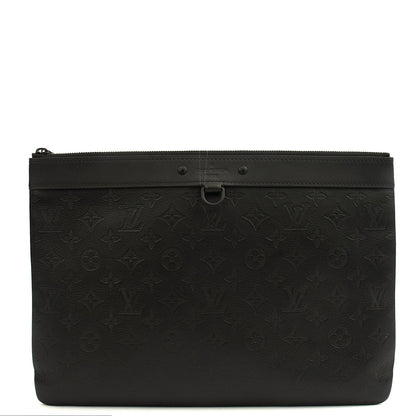 Louis Vuitton Clutch Pochette Discovery in Black, Leather — Front View