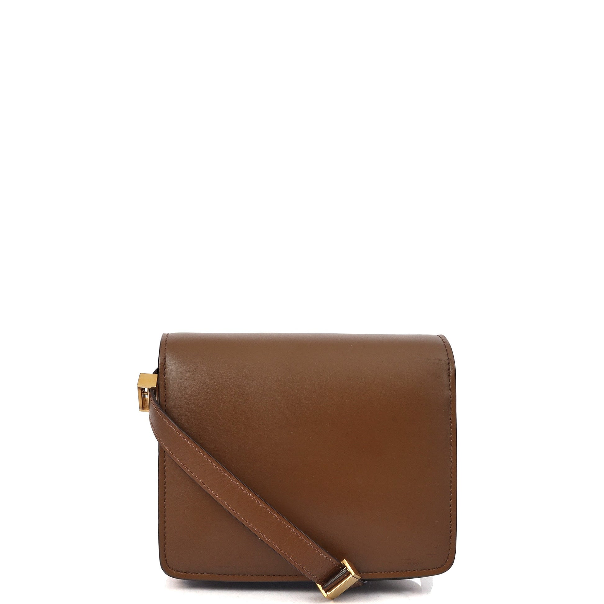 Celine Shoulder Bag Box Bag - Small in Brown, Leather — Back View