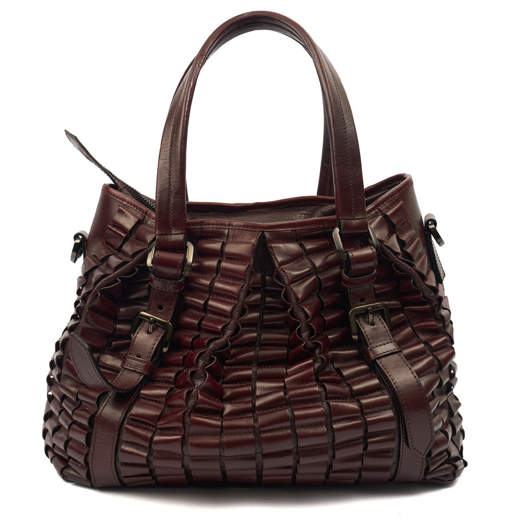 Burberry Tote Shoulder Bag in Burgandy, Leather — Alternate View 10