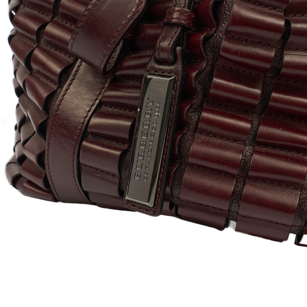 Burberry Tote Shoulder Bag in Burgandy, Leather — Alternate View 8