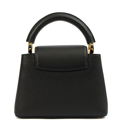 Louis Vuitton Mini Bag Capucines Mini in Black, Taurillon Leather — Top View