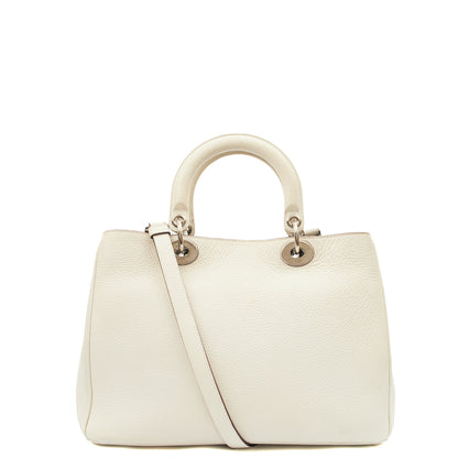 Christian Dior Tote Diorissimo - Small in White, Calfskin — Back View