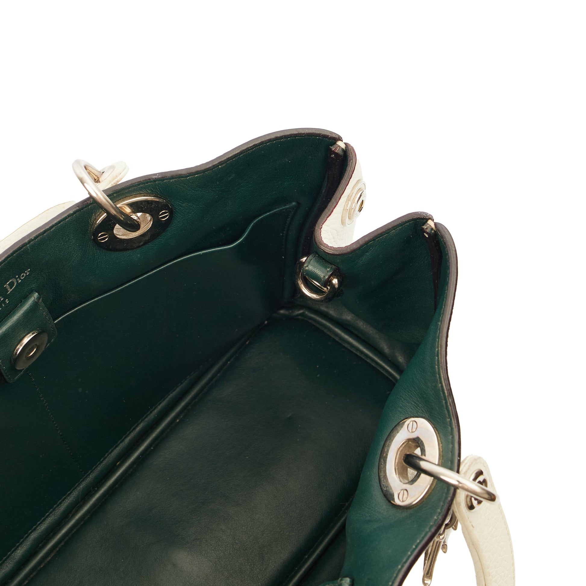 Christian Dior Tote Diorissimo - Small in White, Calfskin — Detail View