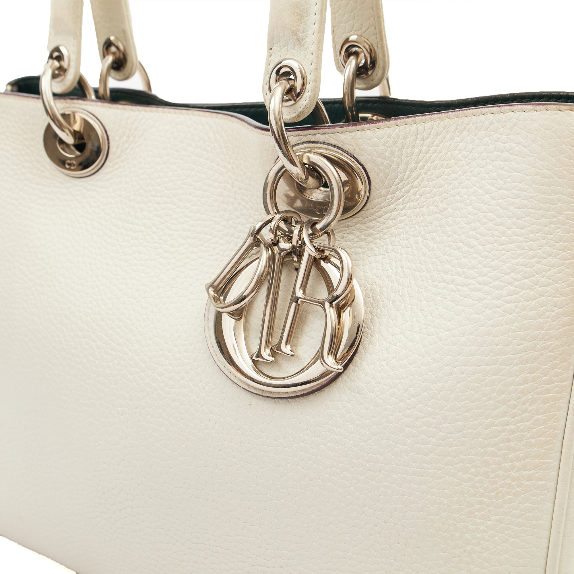 Christian Dior Tote Diorissimo - Small in White, Calfskin — Lifestyle View