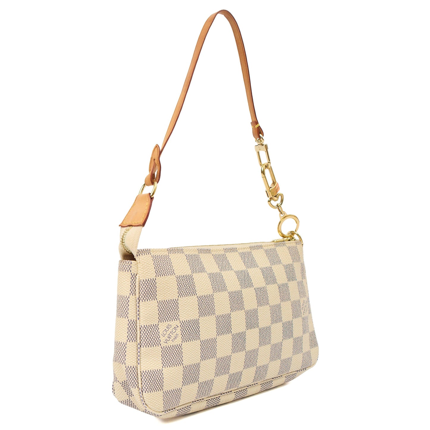 Louis Vuitton Shoulder Bag Pochette in Damier Azur, Canvas — Back View