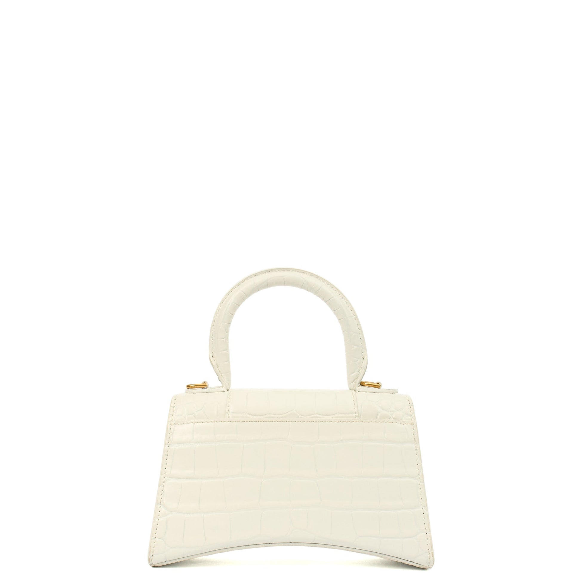 Balenciaga Top Handle Hourglass Top Handle XS in White, Exotic Effect Leather — Alternate View 15