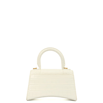 Balenciaga Top Handle Hourglass Top Handle XS in White, Exotic Effect Leather — Alternate View 15