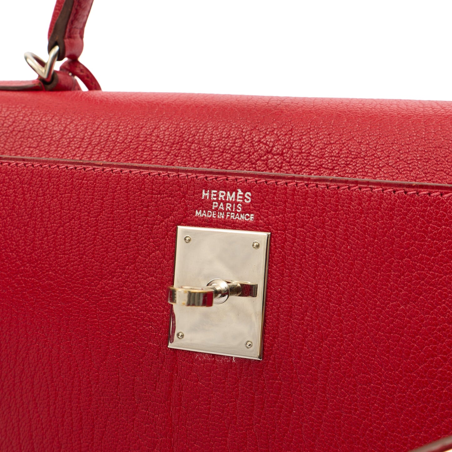 Hermes Kelly 32 in Rouge Casaque, Chevre de Coromandel Leather — Alternate View 11