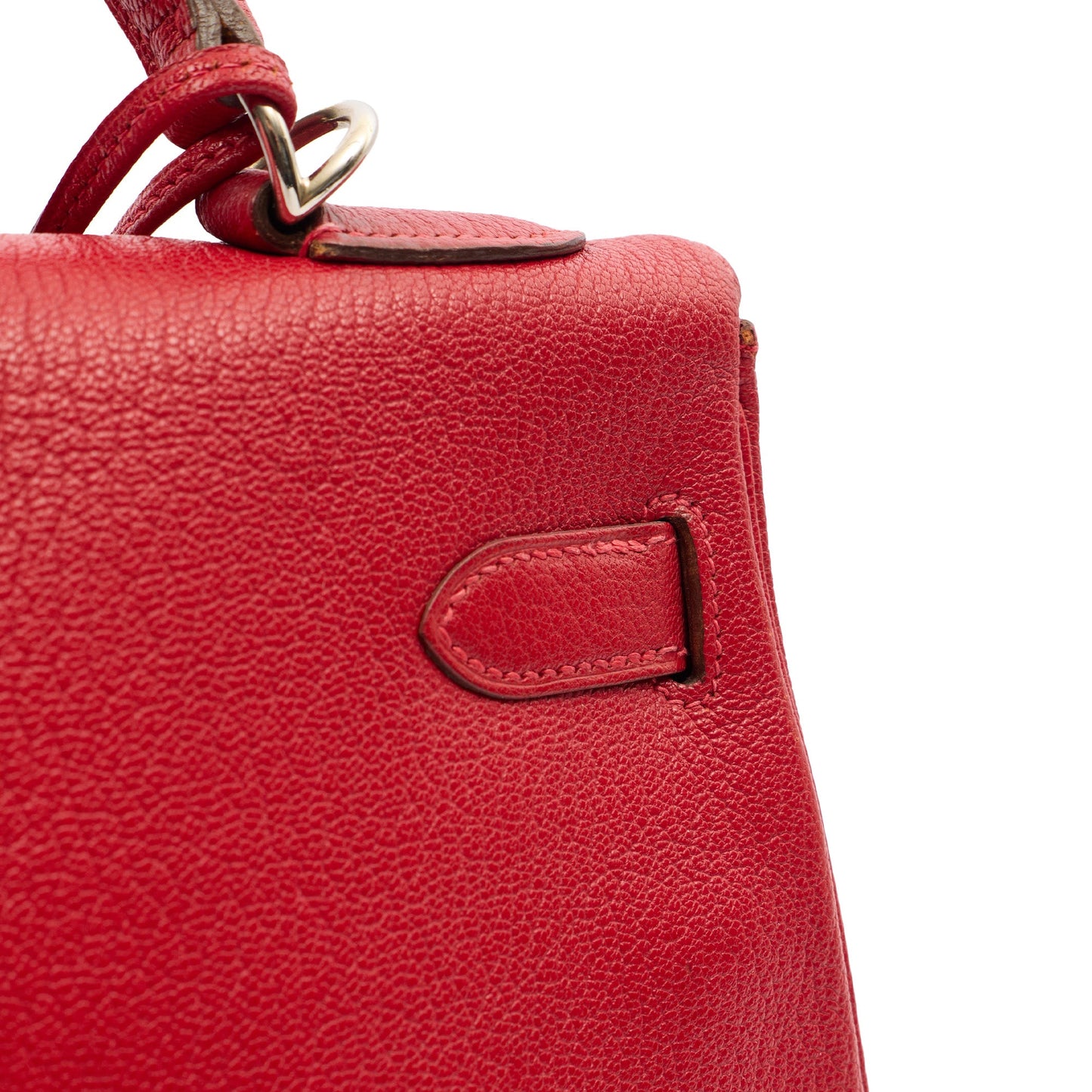Hermes Kelly 32 in Rouge Casaque, Chevre de Coromandel Leather — Alternate View 10