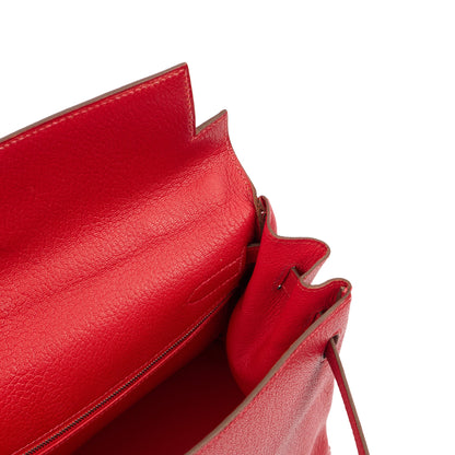 Hermes Kelly 32 in Rouge Casaque, Chevre de Coromandel Leather — Alternate View 26