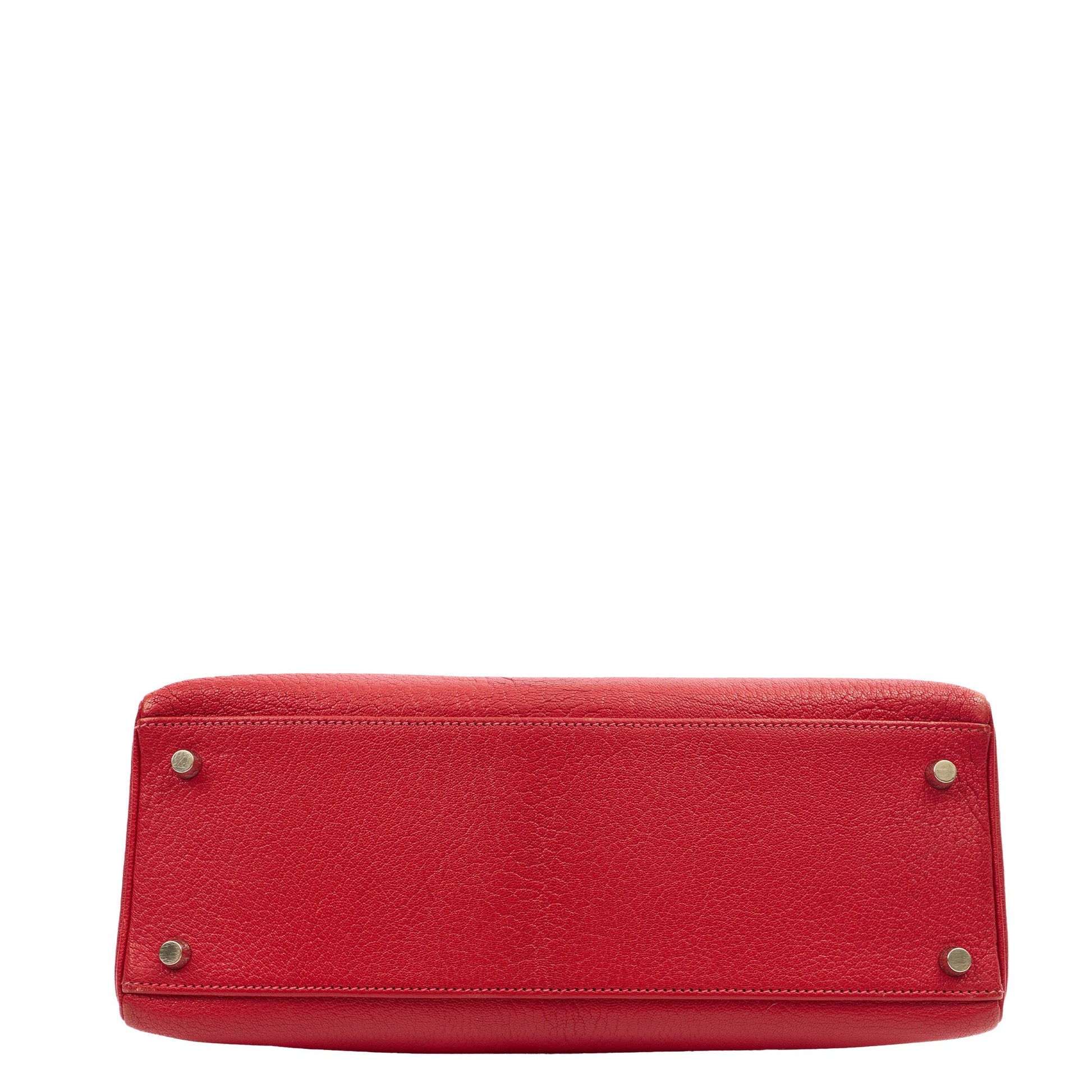 Hermes Kelly 32 in Rouge Casaque, Chevre de Coromandel Leather — Top View