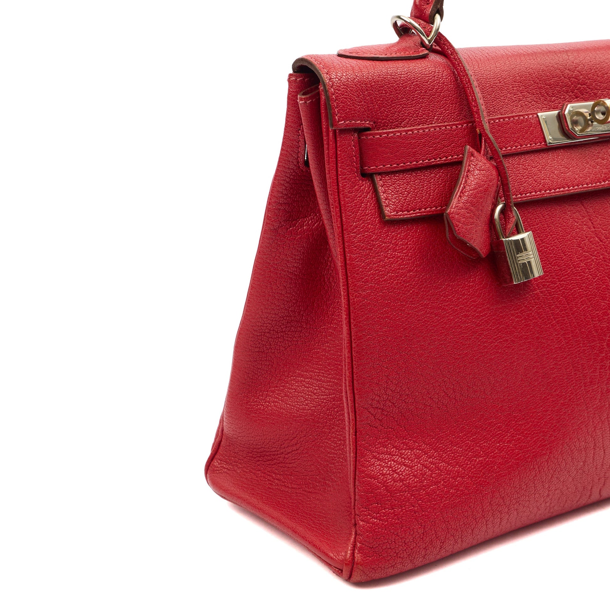 Hermes Kelly 32 in Rouge Casaque, Chevre de Coromandel Leather — Alternate View 20