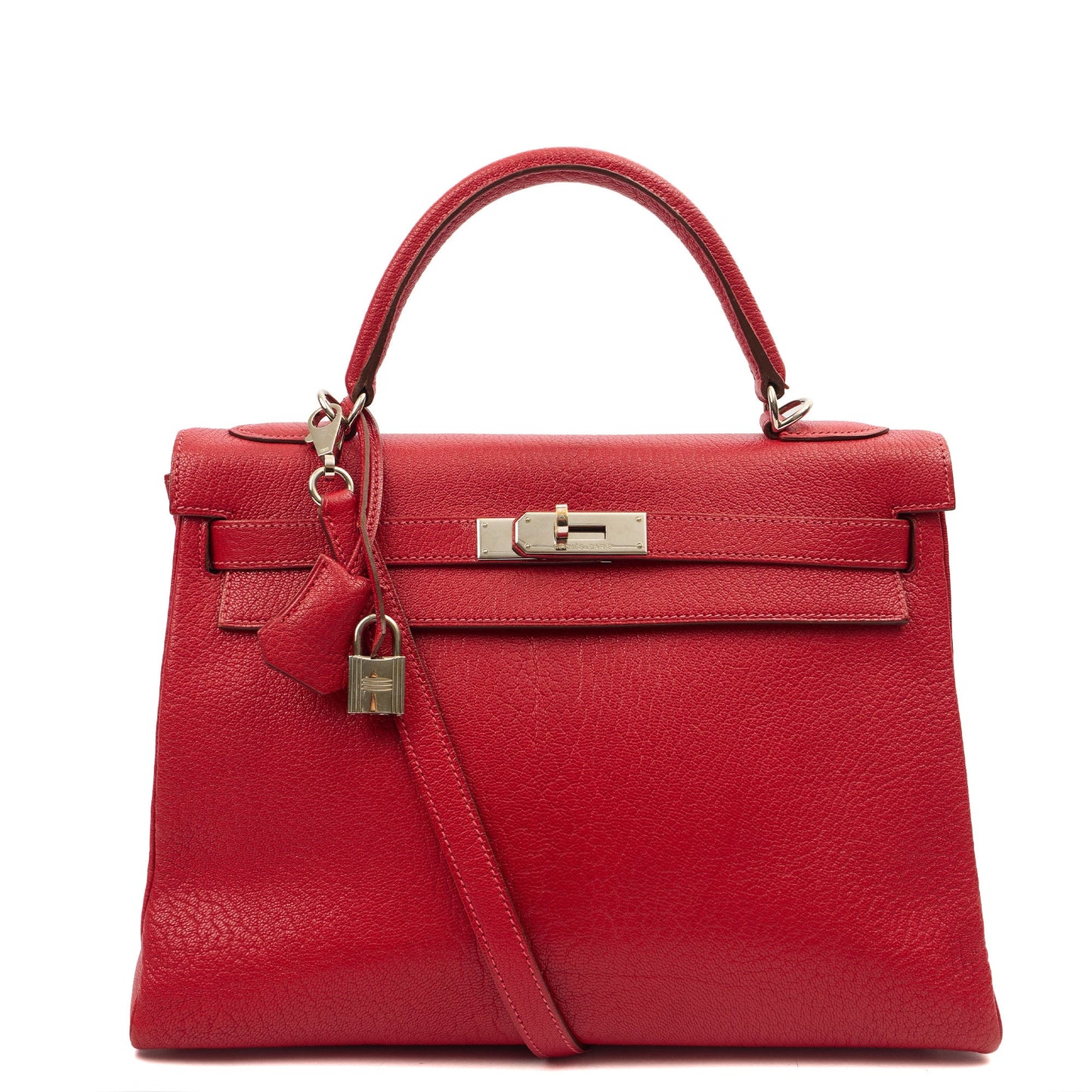 Hermes Kelly 32 in Rouge Casaque, Chevre de Coromandel Leather — Alternate View 14