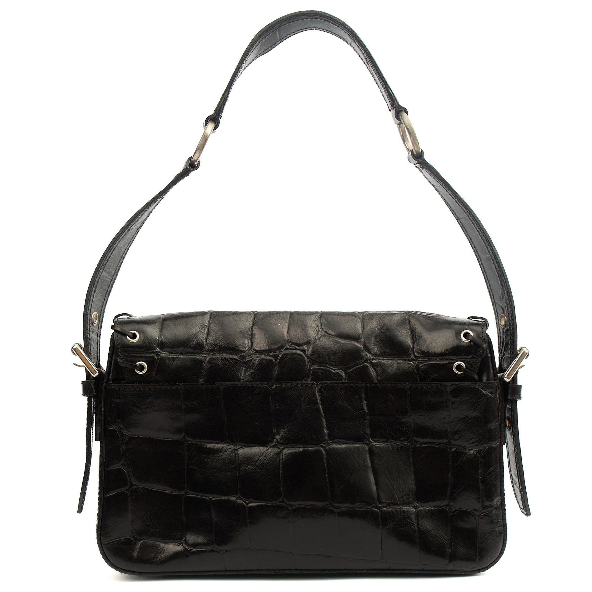 Mulberry Shoulder Bag Vintage Shoulder Bag in Black, Exotic Effect Leather — Alternate View 9