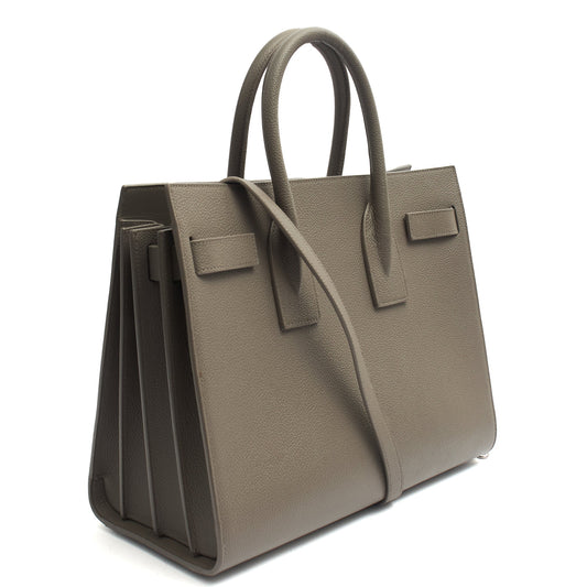 Saint Laurent Tote Sac de Jour in Grey, Calfskin Leather — Side View