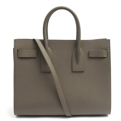 Saint Laurent Tote Sac de Jour in Grey, Calfskin Leather — Back View
