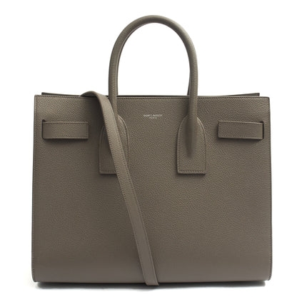 Saint Laurent Tote Sac de Jour in Grey, Calfskin Leather — Front View