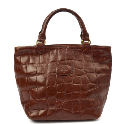 Mulberry Tote Vintage Tote  in Brown, Exotic Effect Leather — Front View