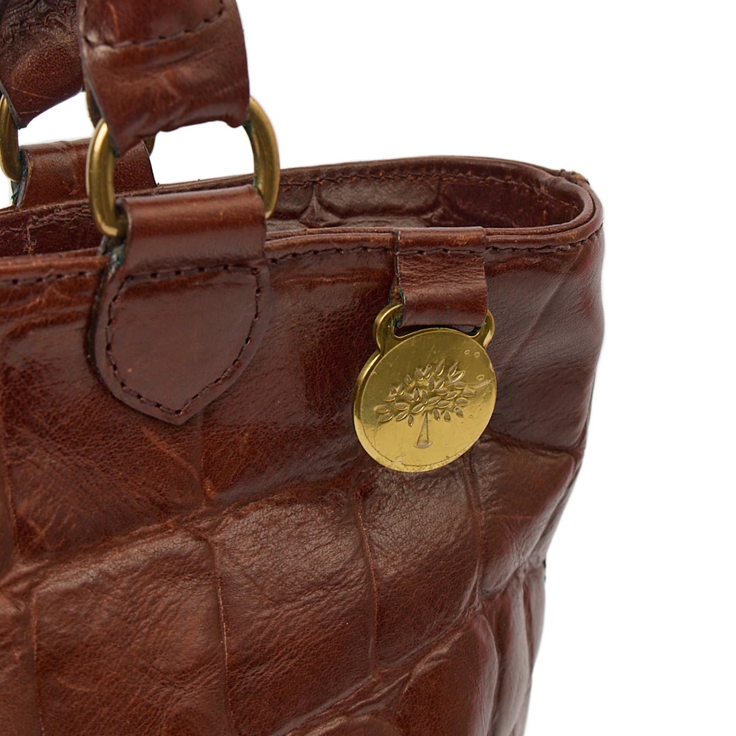 Mulberry Tote Vintage Tote  in Brown, Exotic Effect Leather — Side View