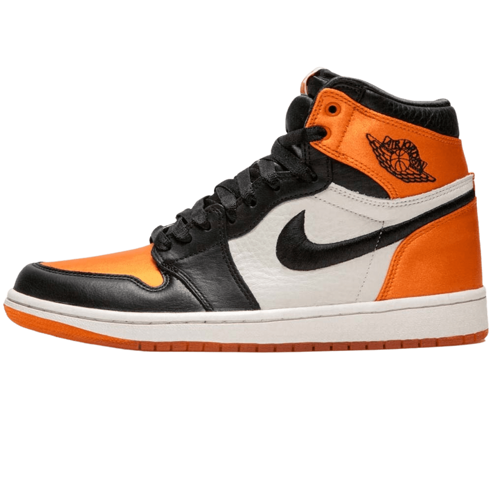Air Jordan 1 WMNS Satin 'Shattered Backboard' Orange Black — UK 2.5 | EU 35.5 | US 5 — Front View