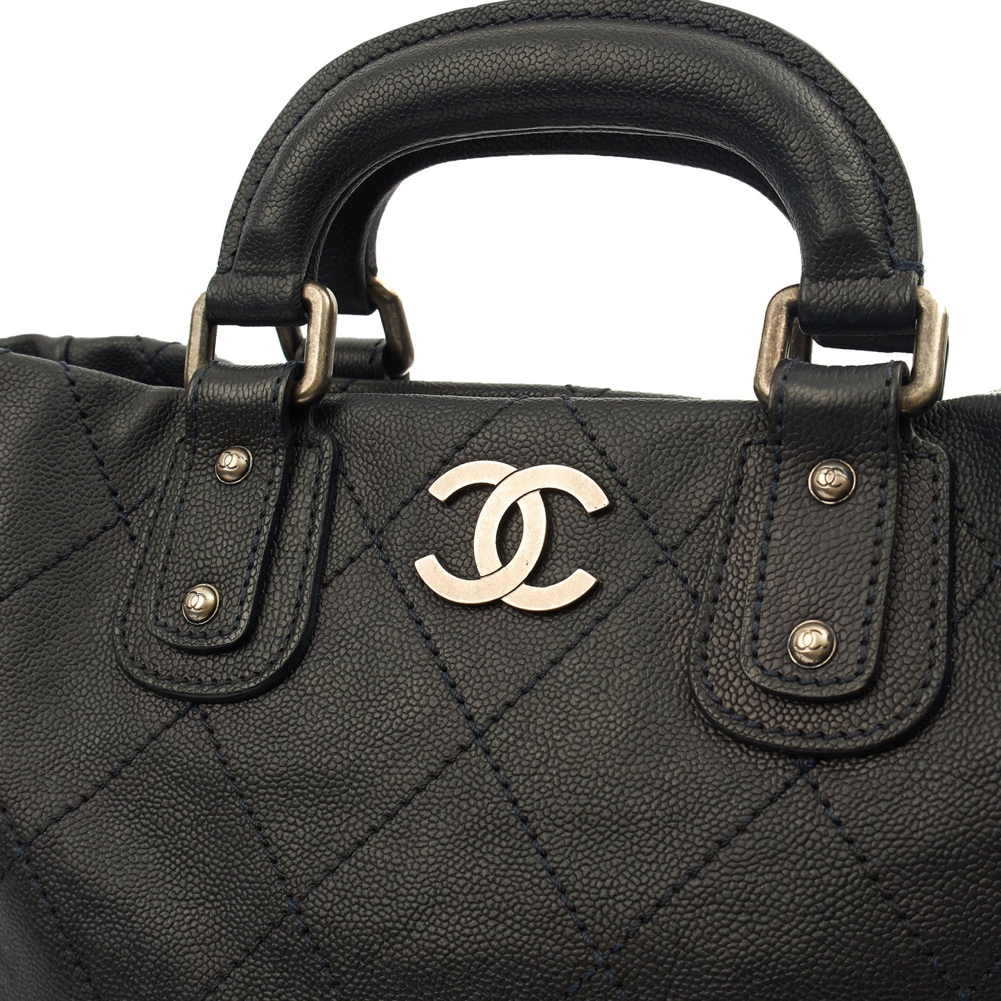 Chanel Tote Outdoor Ligne Bowler Bag in Black, Caviar Leather — Alternate View 22
