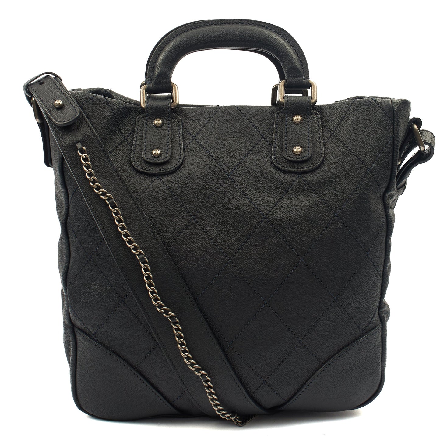 Chanel Tote Outdoor Ligne Bowler Bag in Black, Caviar Leather — Alternate View 11