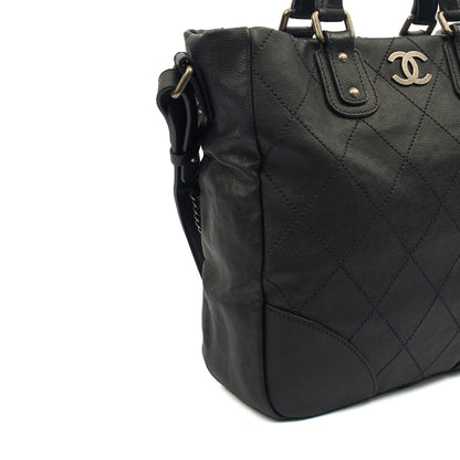 Chanel Tote Outdoor Ligne Bowler Bag in Black, Caviar Leather — Alternate View 23